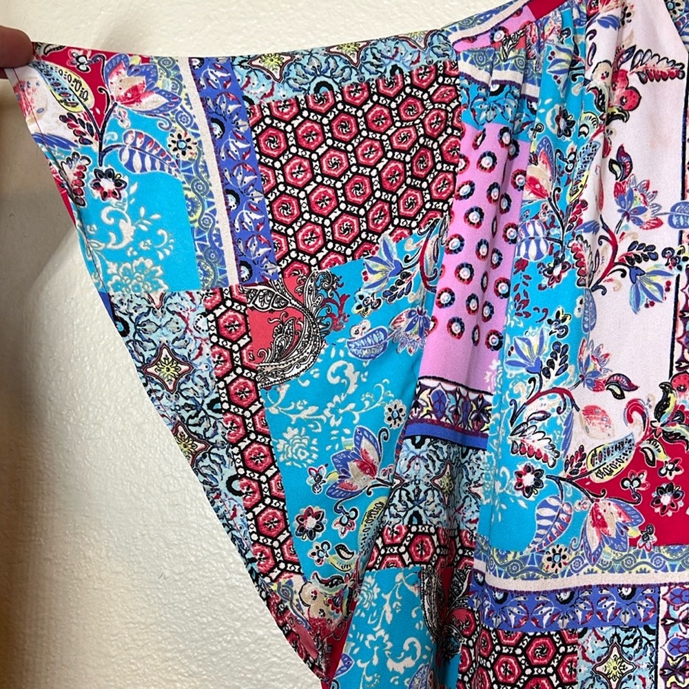 Chico's Multicolor Patchwork Short Sleeve Blouse … - image 2